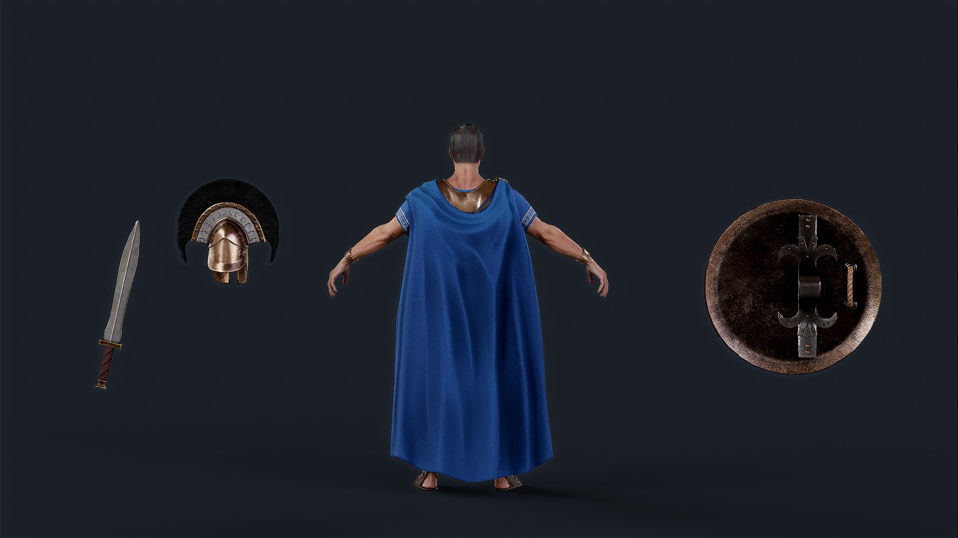Athenian Royal Guard  Low-poly 3D model_10