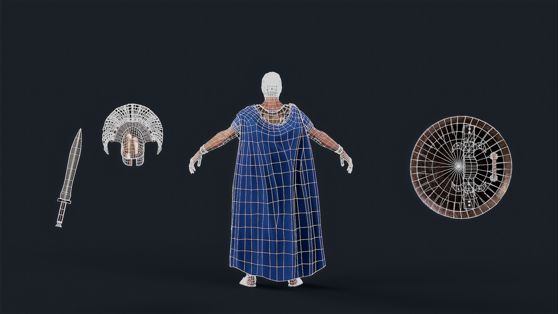 Athenian Royal Guard  Low-poly 3D model_14