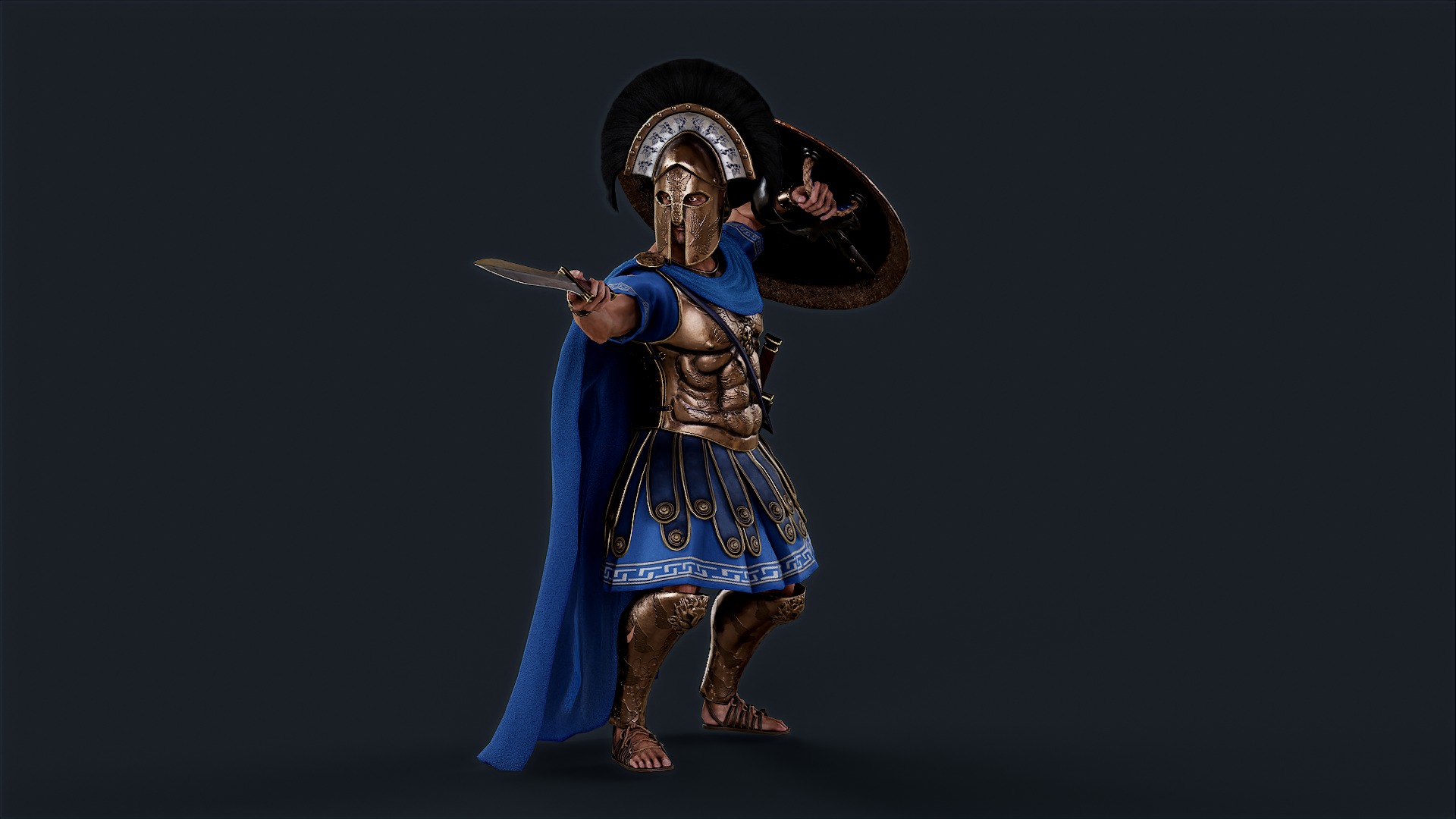 Athenian Royal Guard  Low-poly 3D model_4