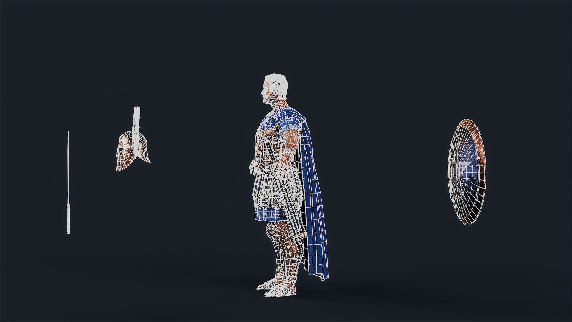 Athenian Royal Guard  Low-poly 3D model_15