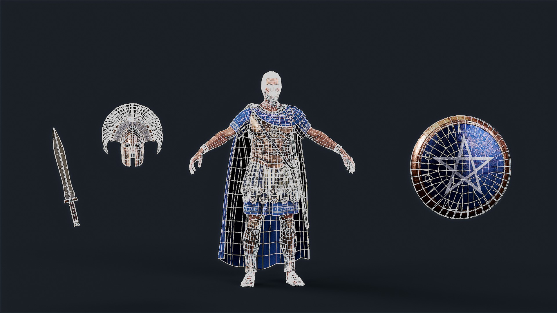Athenian Royal Guard  Low-poly 3D model_12