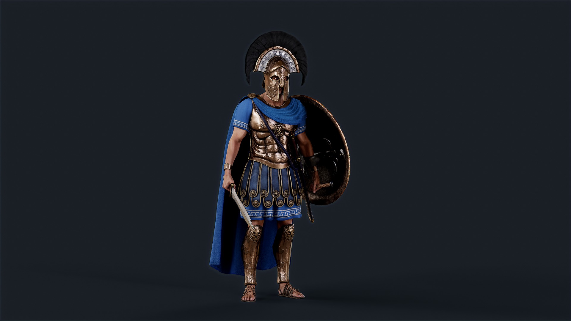 Athenian Royal Guard  Low-poly 3D model_6