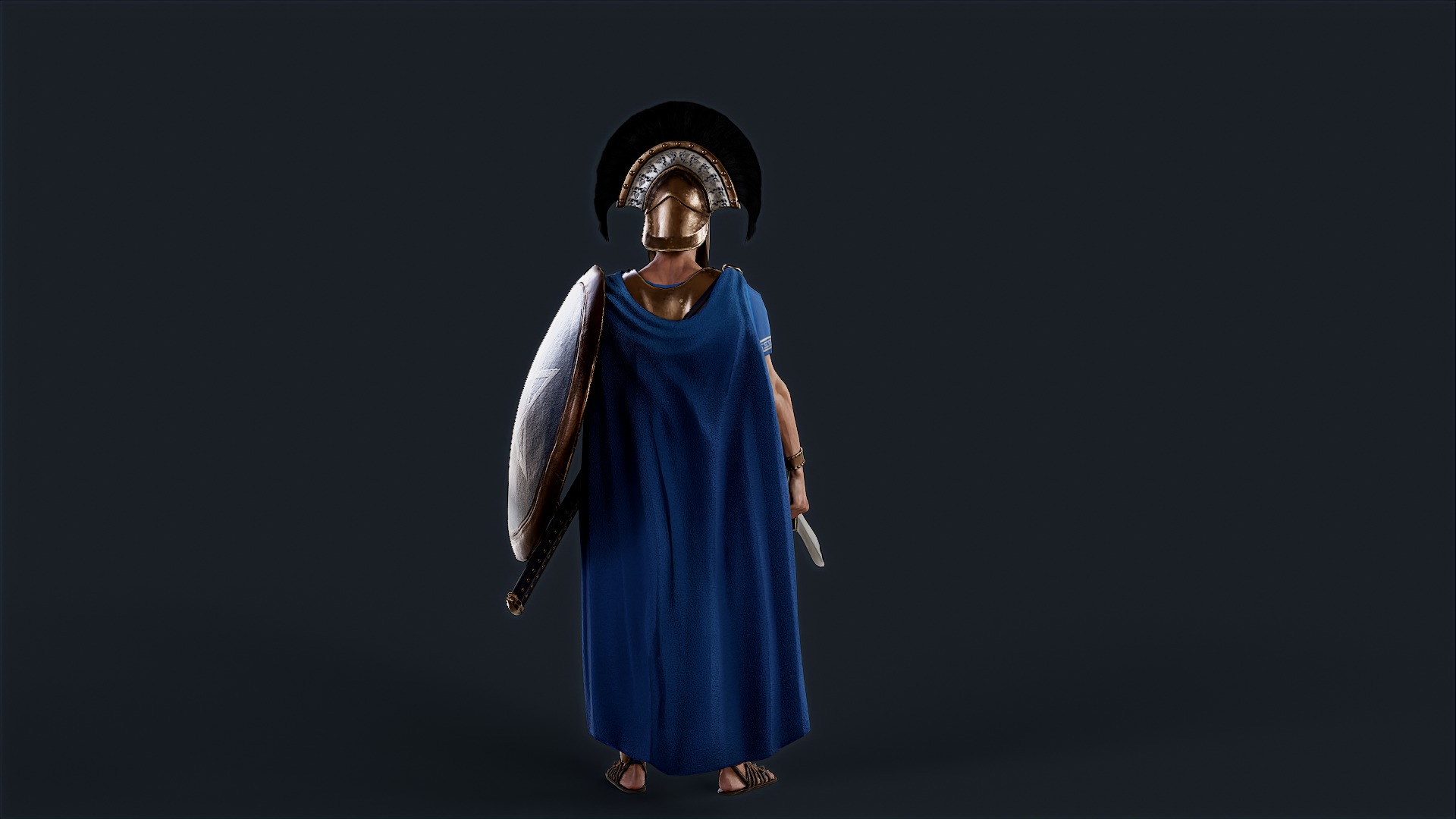 Athenian Royal Guard  Low-poly 3D model_7