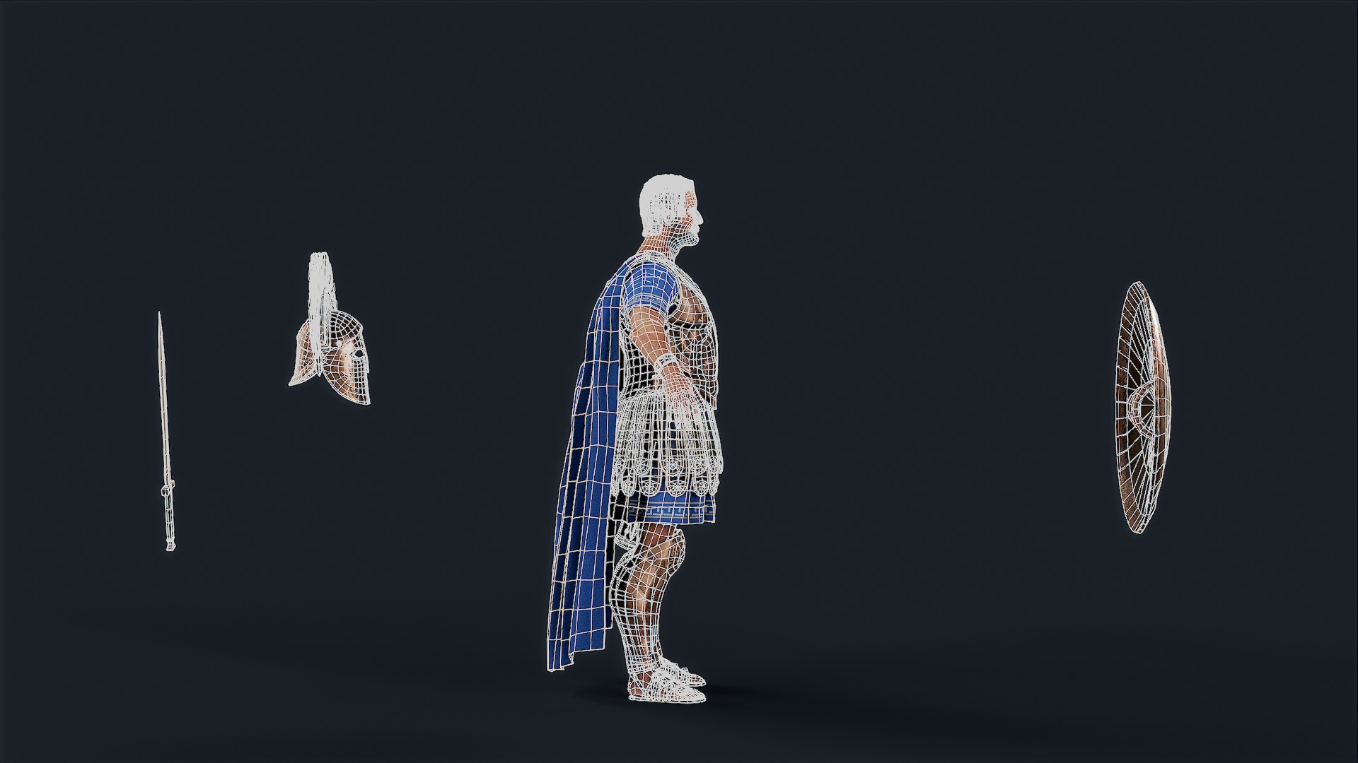 Athenian Royal Guard  Low-poly 3D model_13