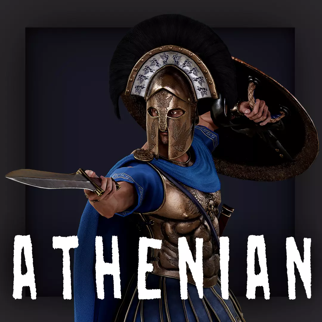 Athenian Royal Guard  Low-poly 3D model_0
