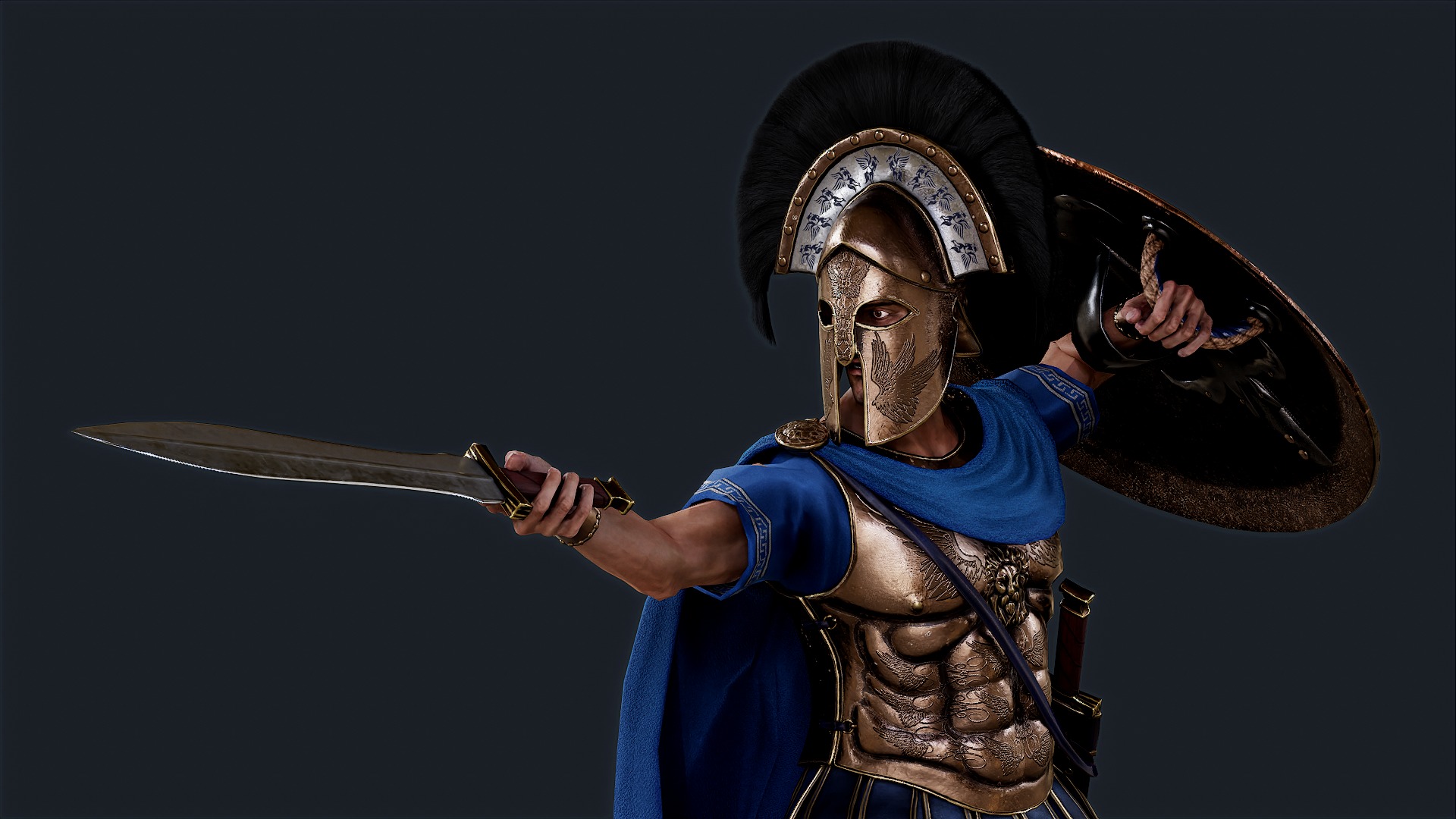 Athenian Royal Guard  Low-poly 3D model_3