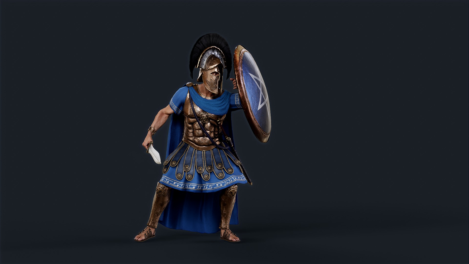 Athenian Royal Guard  Low-poly 3D model_5