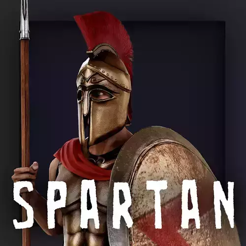 Spartan Heavy Hoplite Low-poly 3D model
