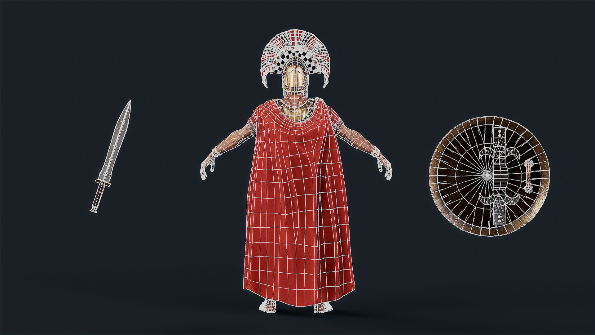 Spartan General Royal Guard Low-poly 3D model_18