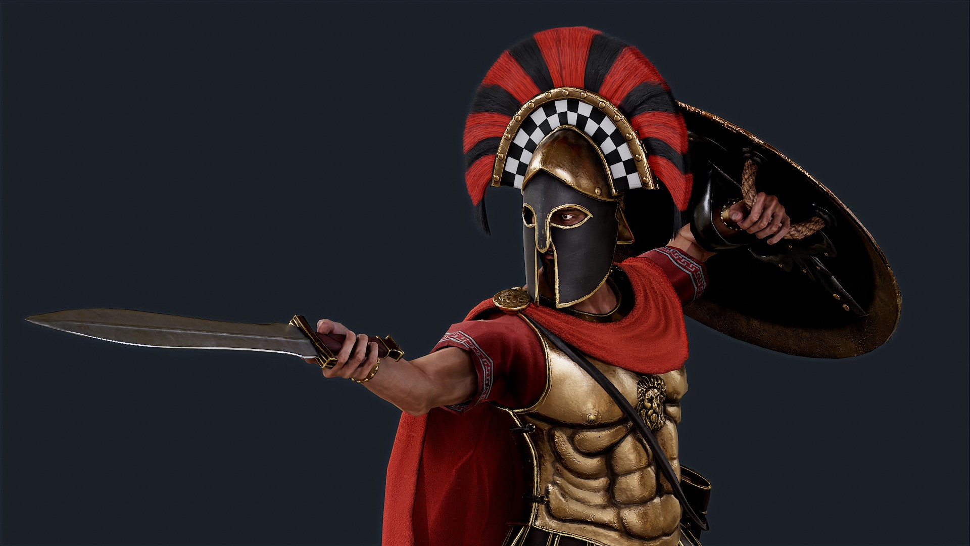 Spartan General Royal Guard Low-poly 3D model_6