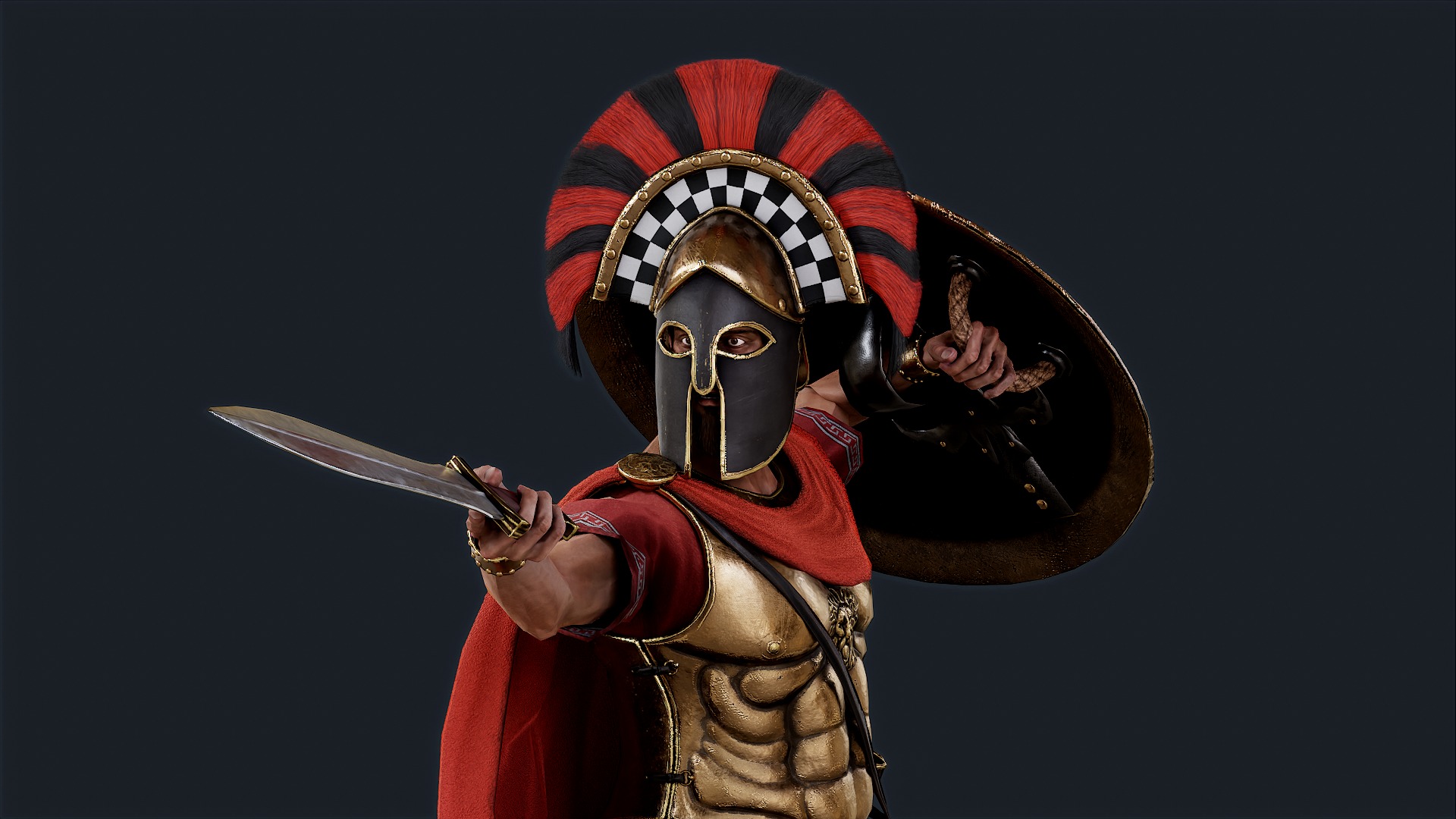 Spartan General Royal Guard Low-poly 3D model_5