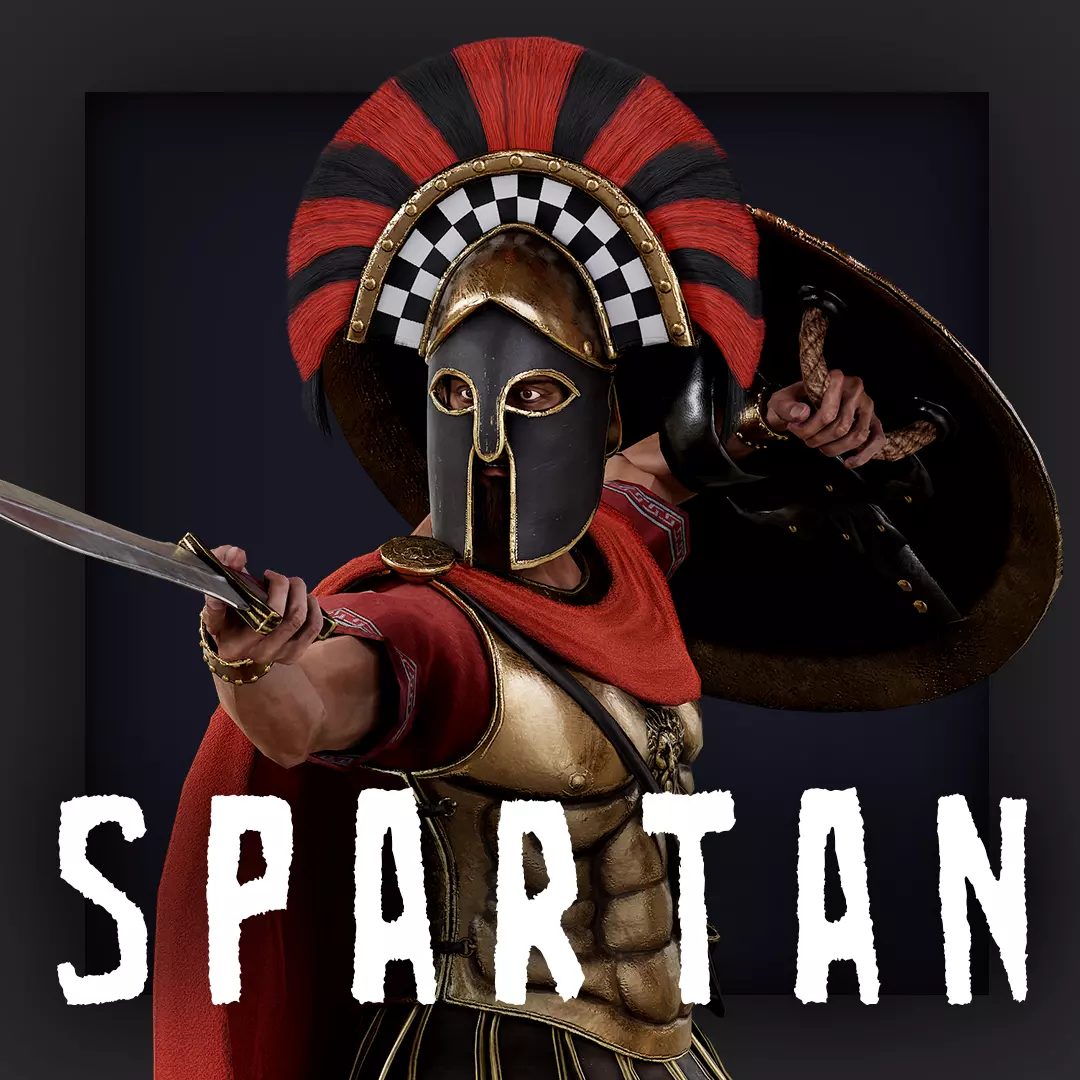 Spartan General Royal Guard Low-poly 3D model_0