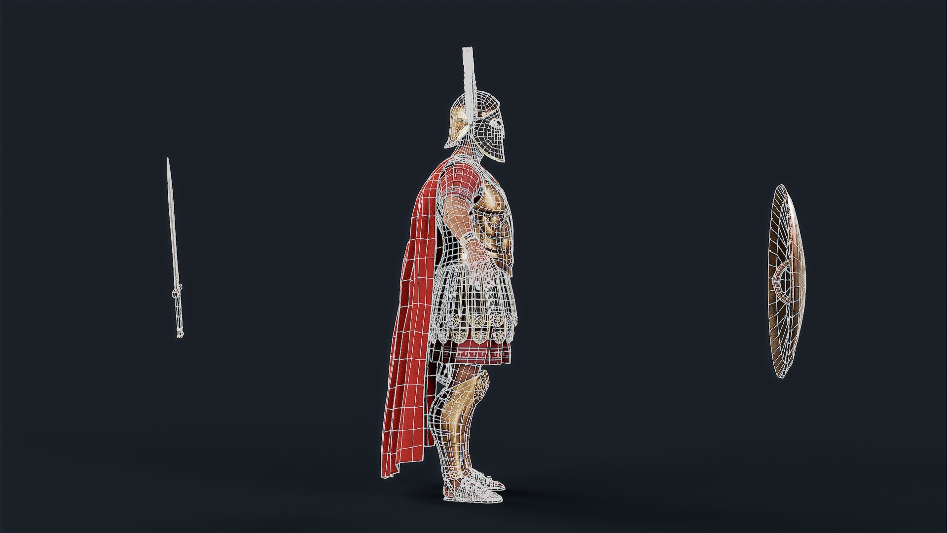 Spartan General Royal Guard Low-poly 3D model_17