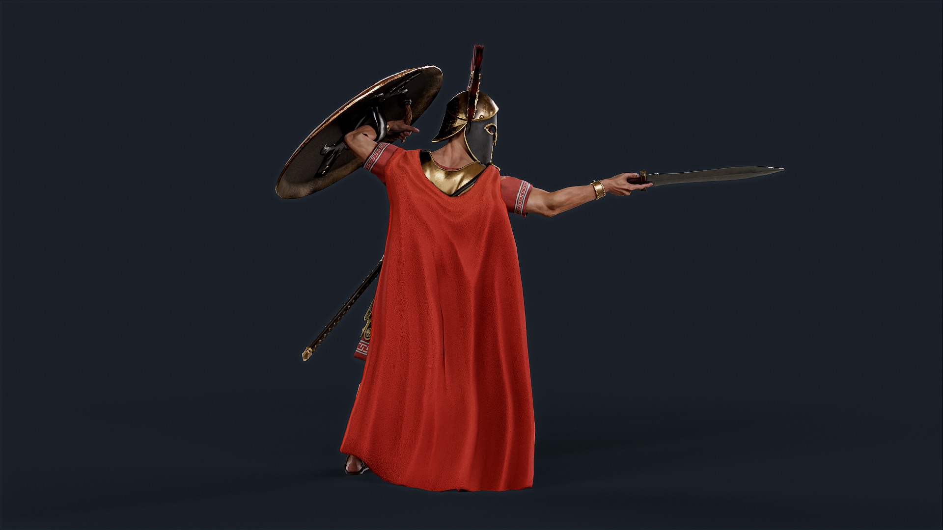 Spartan General Royal Guard Low-poly 3D model_4