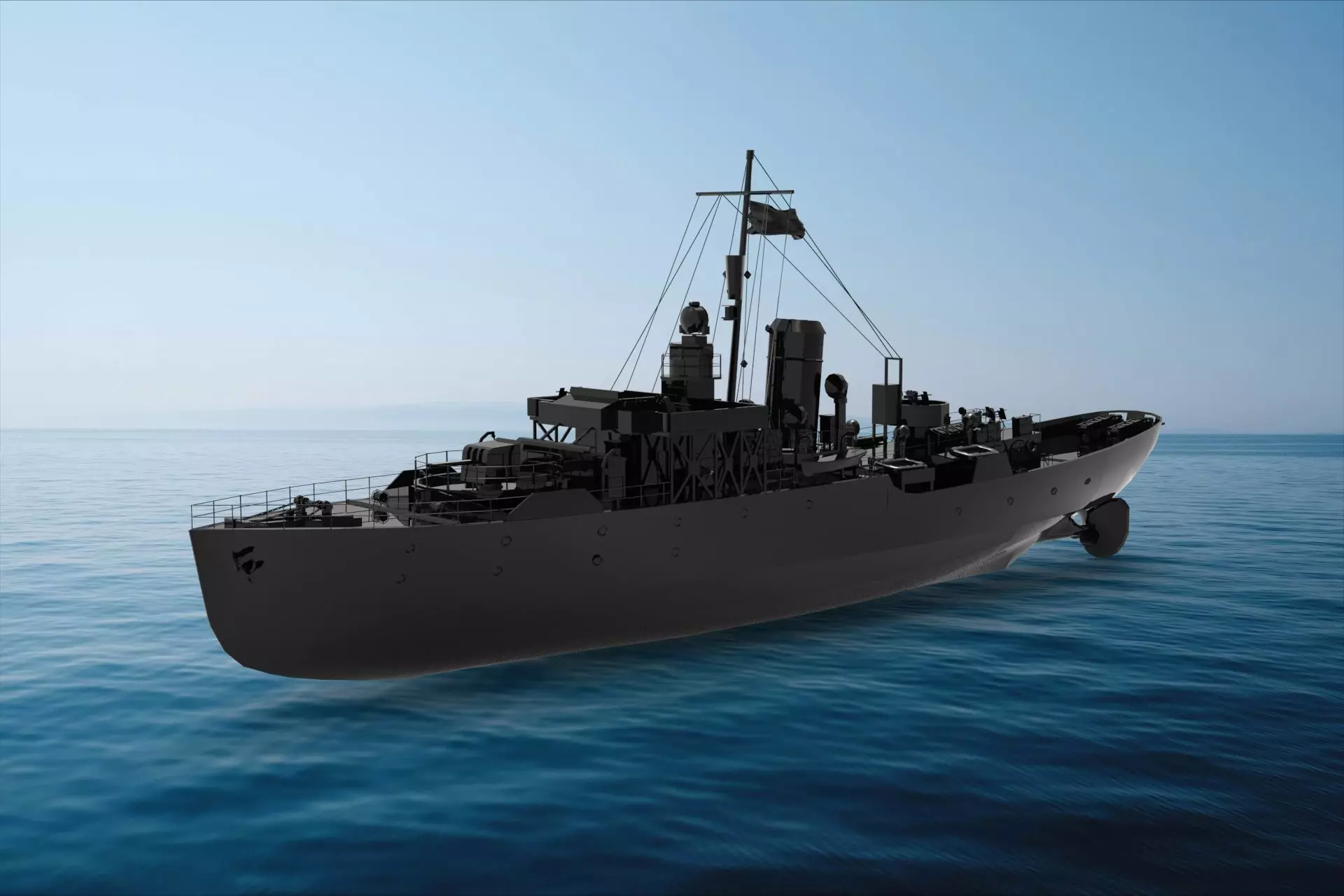 Flower-class corvette 3D model_0