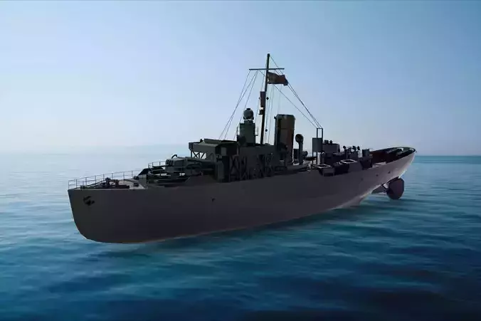 Flower-class corvette 3D model