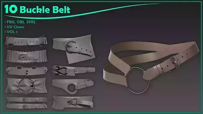 10 buckle belt 3D model