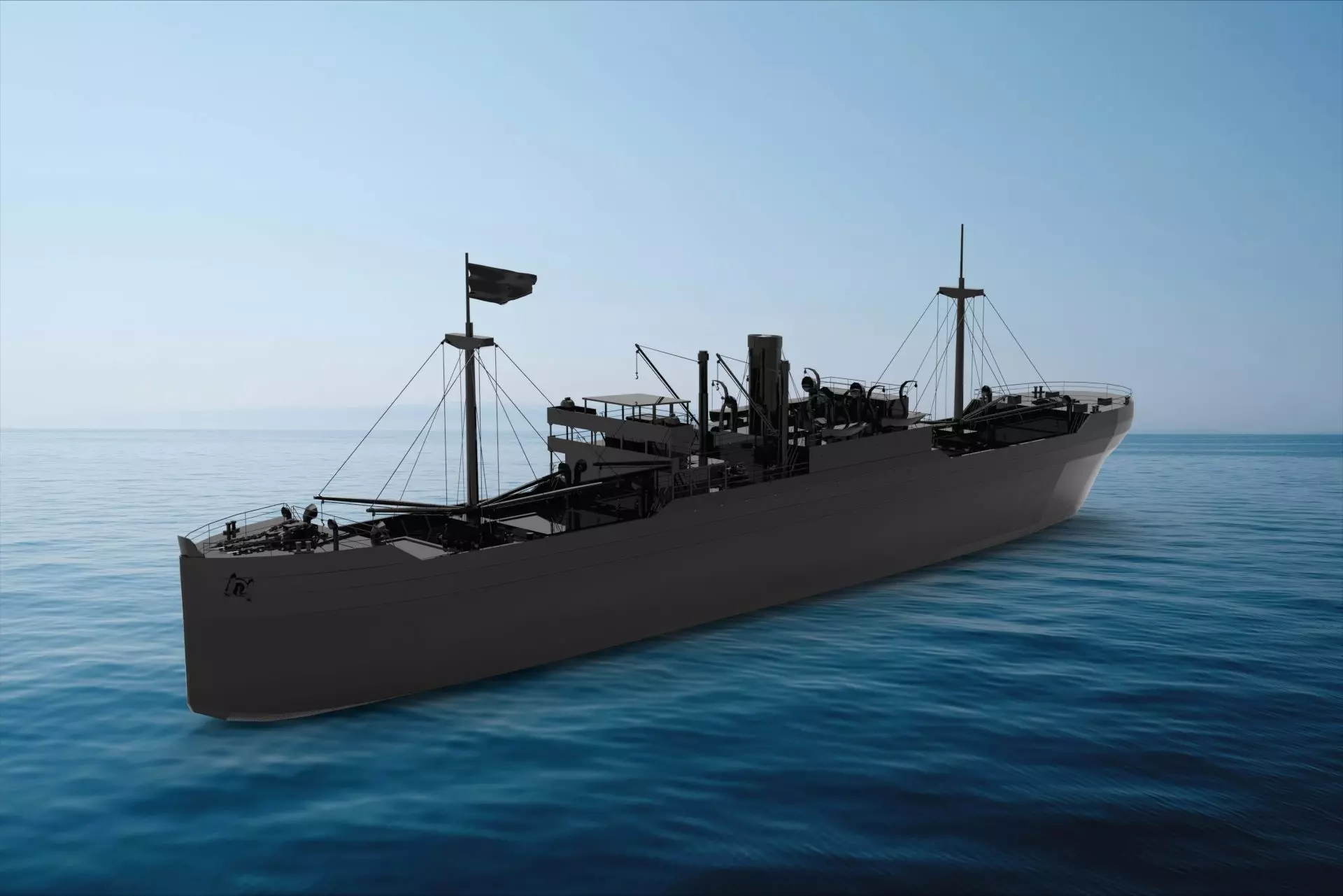 Hog island cargo carrier 3D model_0