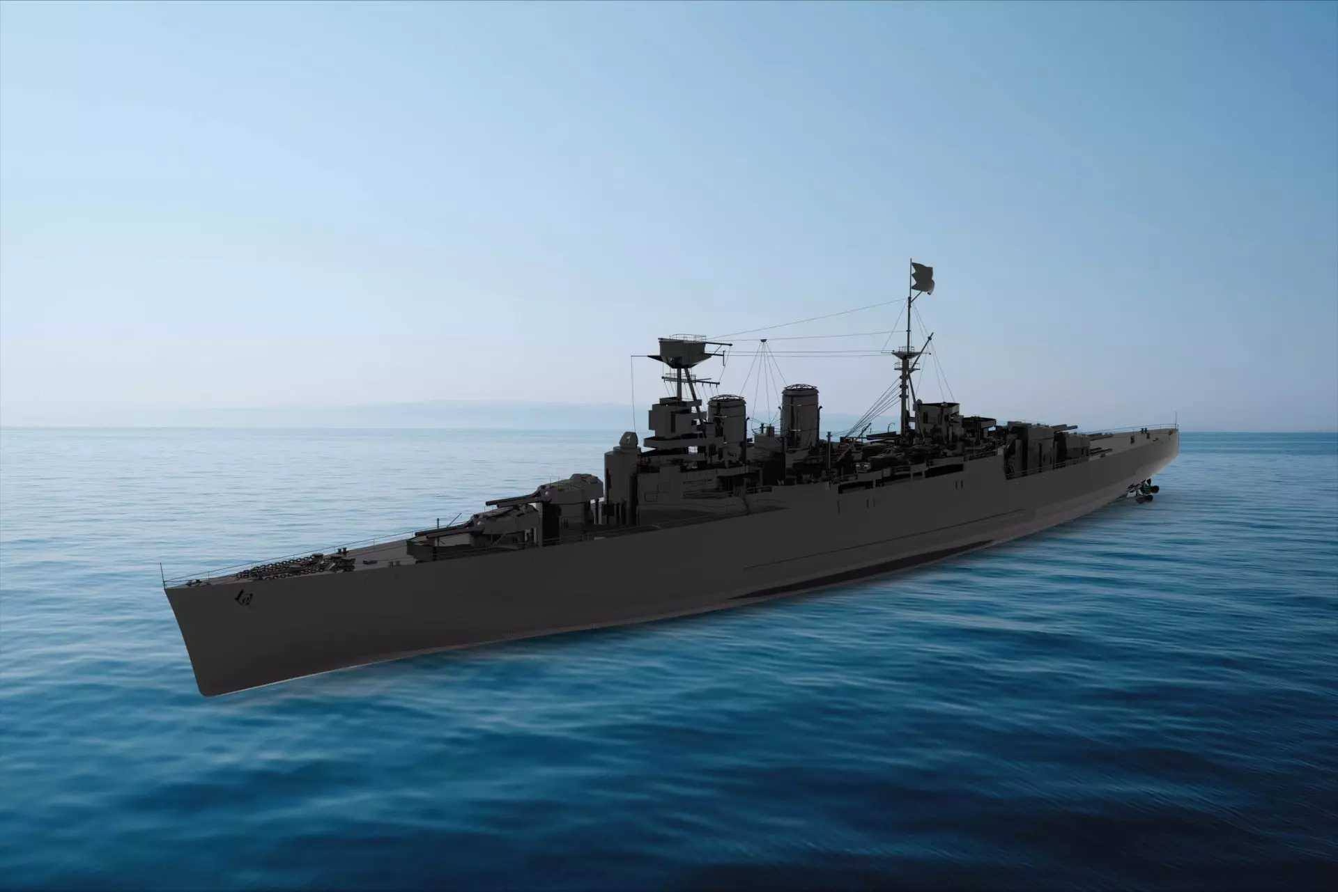 HMS Hood battleship 3D model_0