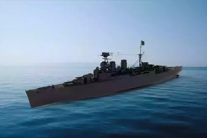 HMS Hood battleship 3D model