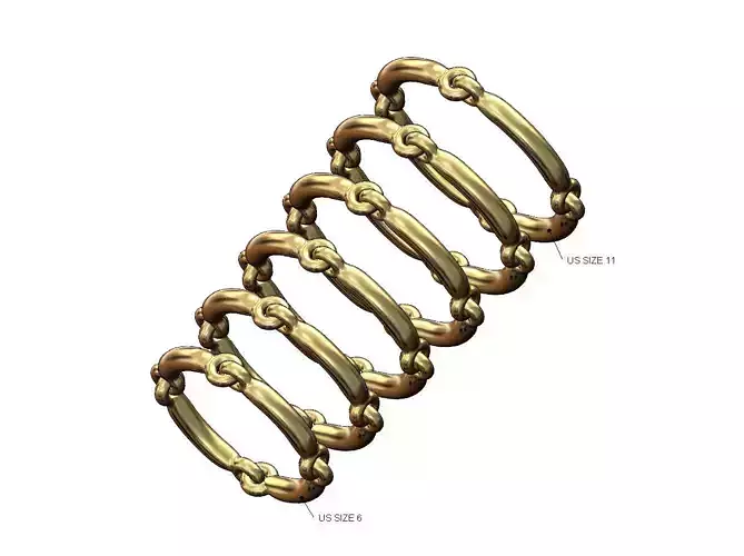 Four link eternity hoop wire ring US sizes 6to11