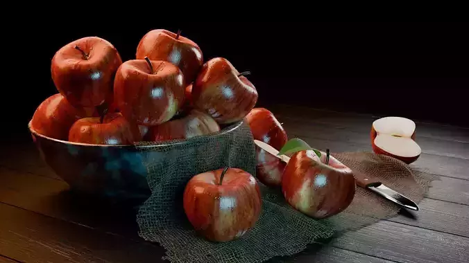 Apples Bowl and Knife