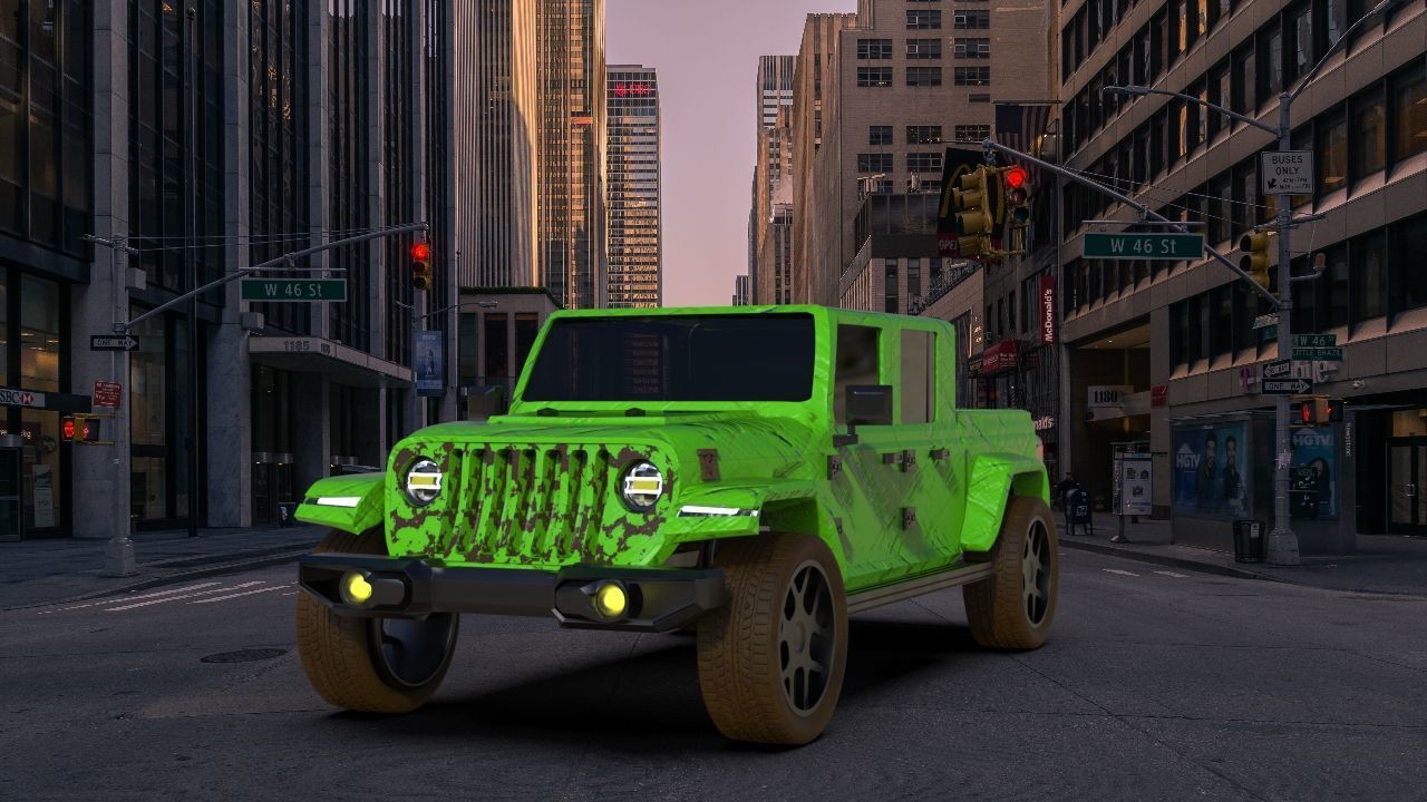 Jeep Wrangler Low-poly 3D model_2