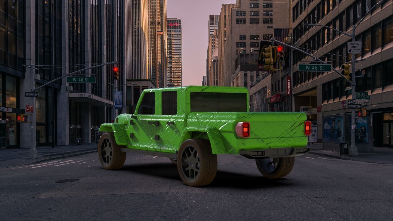 Jeep Wrangler Low-poly 3D model_6