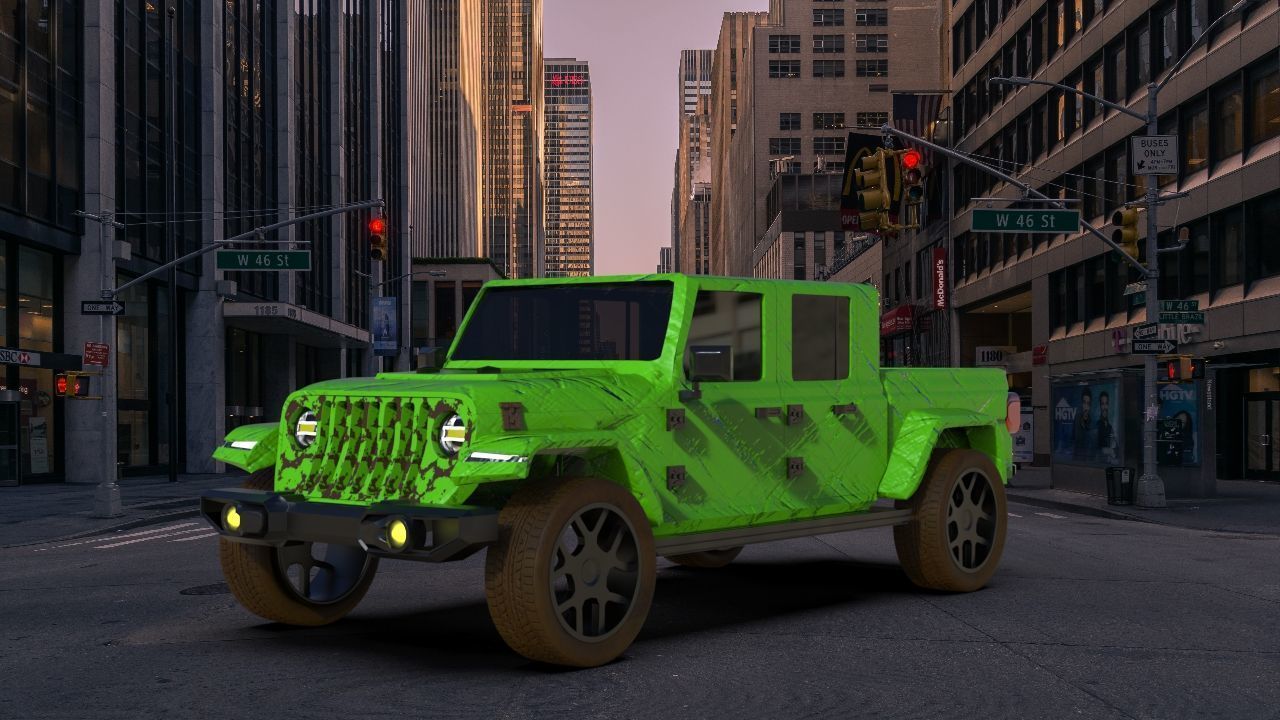 Jeep Wrangler Low-poly 3D model_1