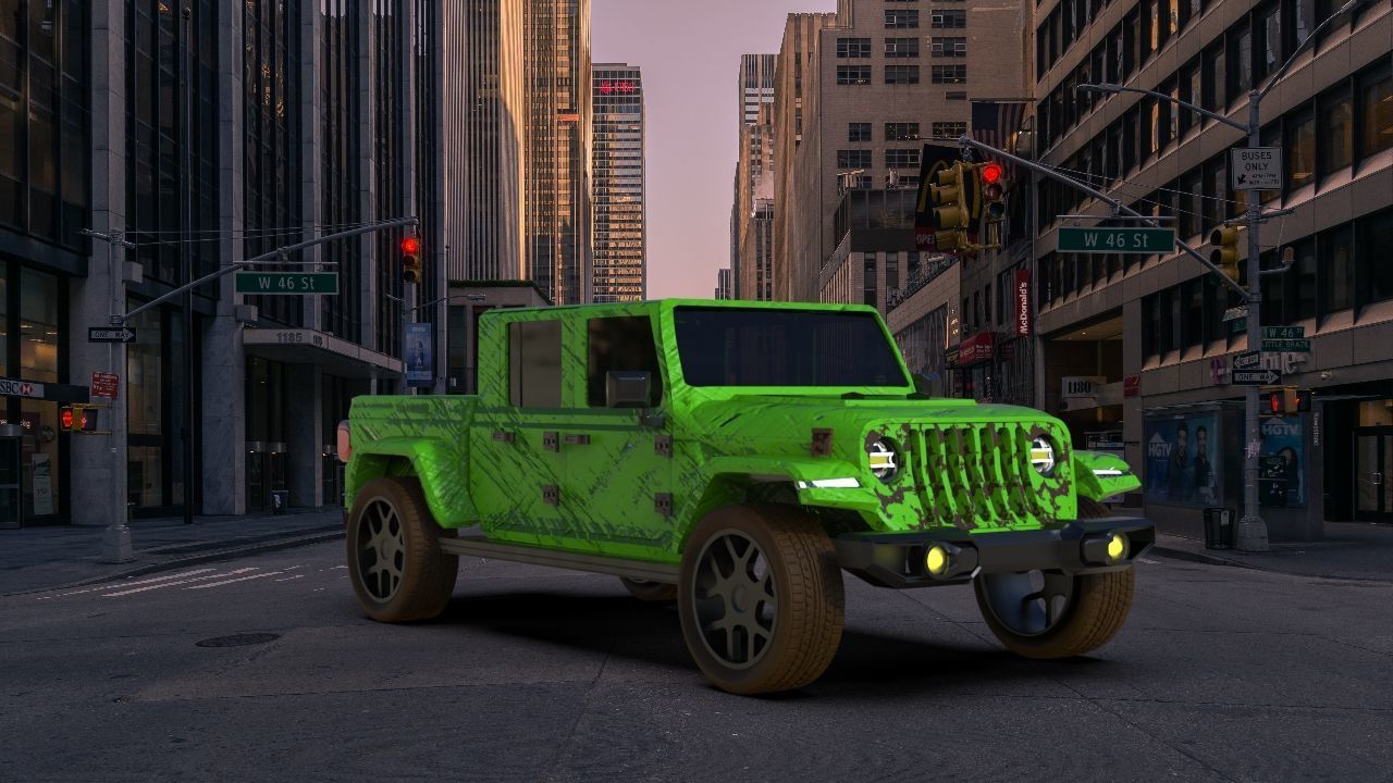 Jeep Wrangler Low-poly 3D model_4