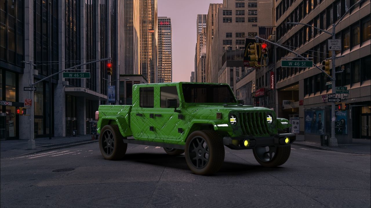 Jeep Wrangler Low-poly 3D model_11