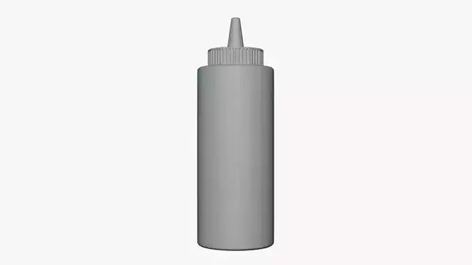Basic Ketchup Bottle - Geometry Only No Textures No Materials 3D model