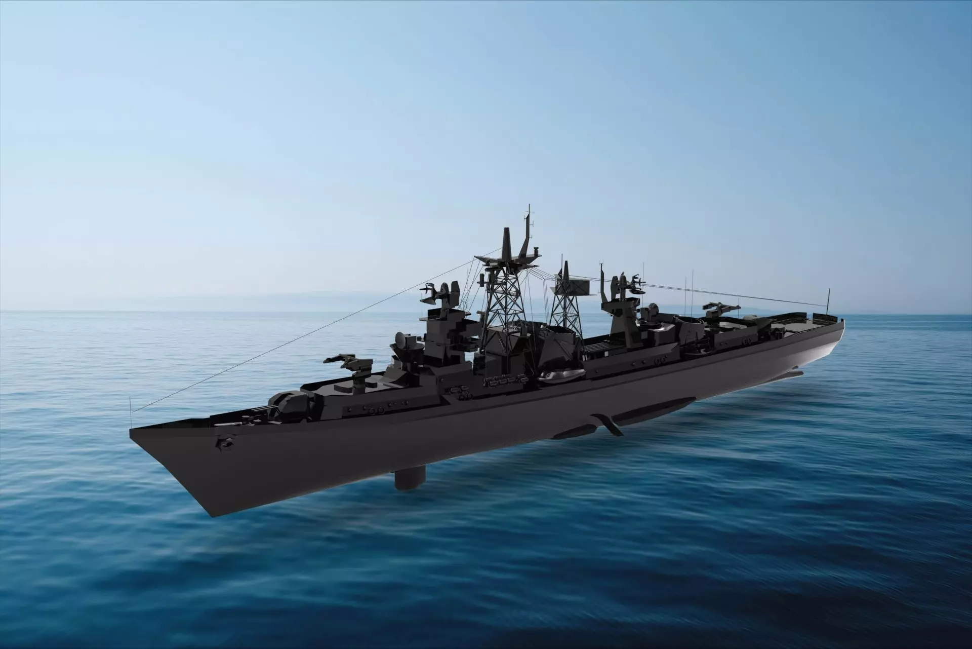 Kashin-class destroyer 3D model_0