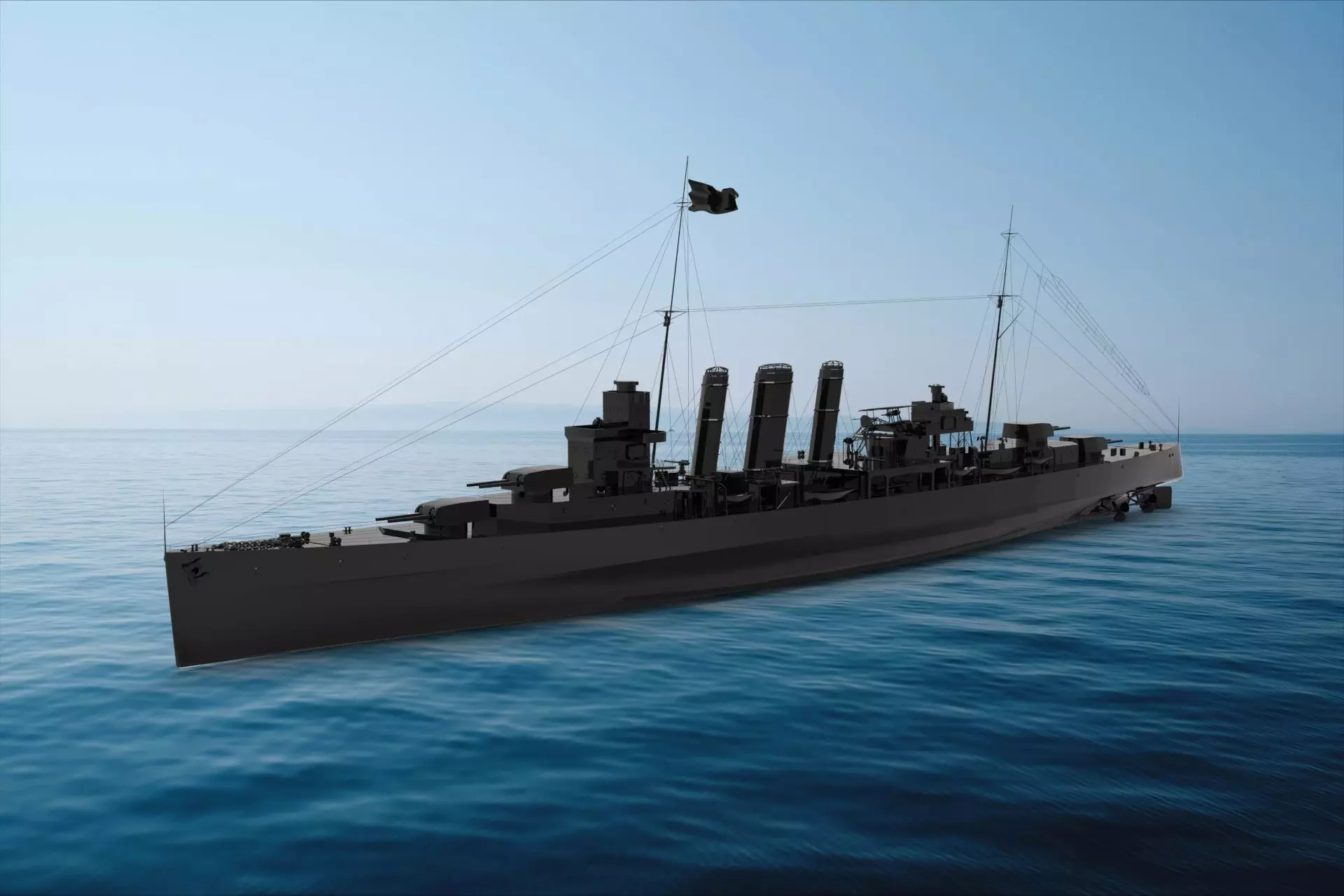 HMS Kent Cruiser 3D model_0