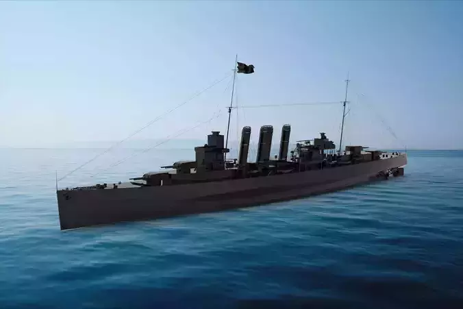 HMS Kent Cruiser 3D model
