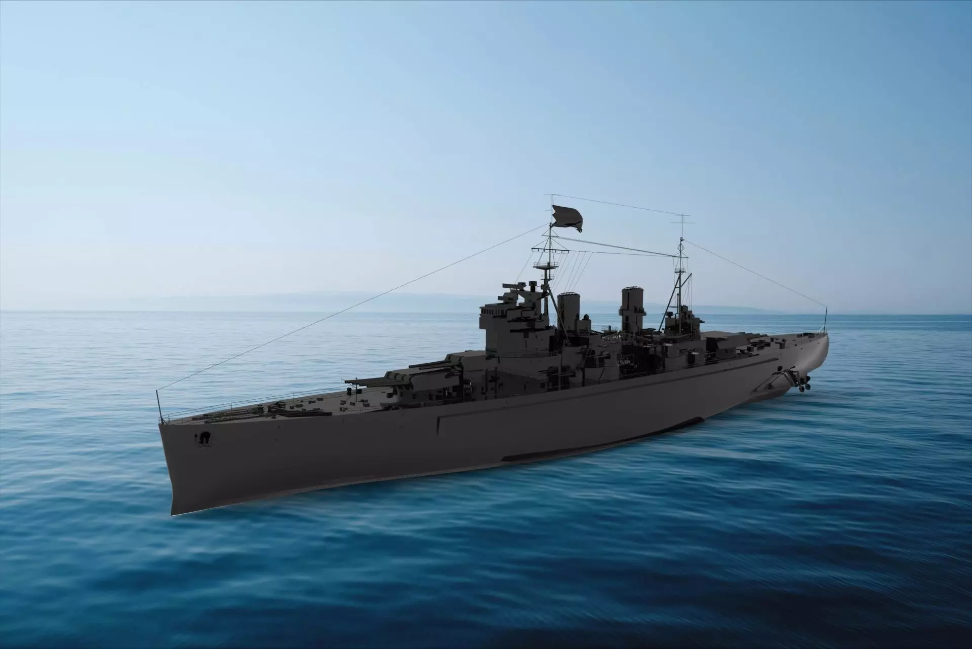 King George V-class battleship 3D model_0