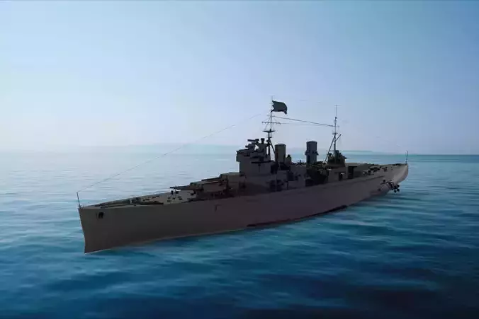 King George V-class battleship 3D model