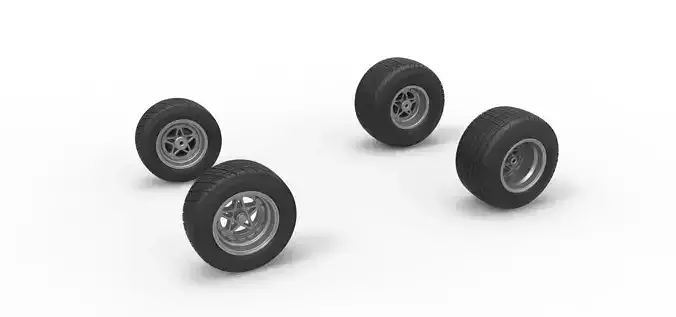Wheel Set of Midget car Scale 1 to 25