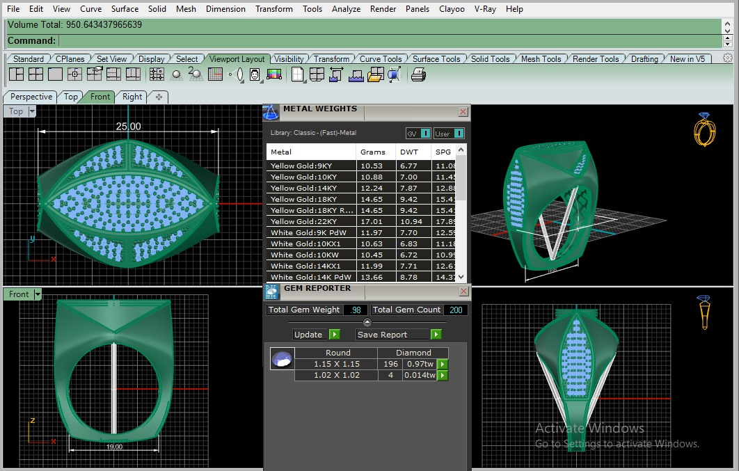 High Jewelry Italian Cocktail Diamond Ring 3D print model_2