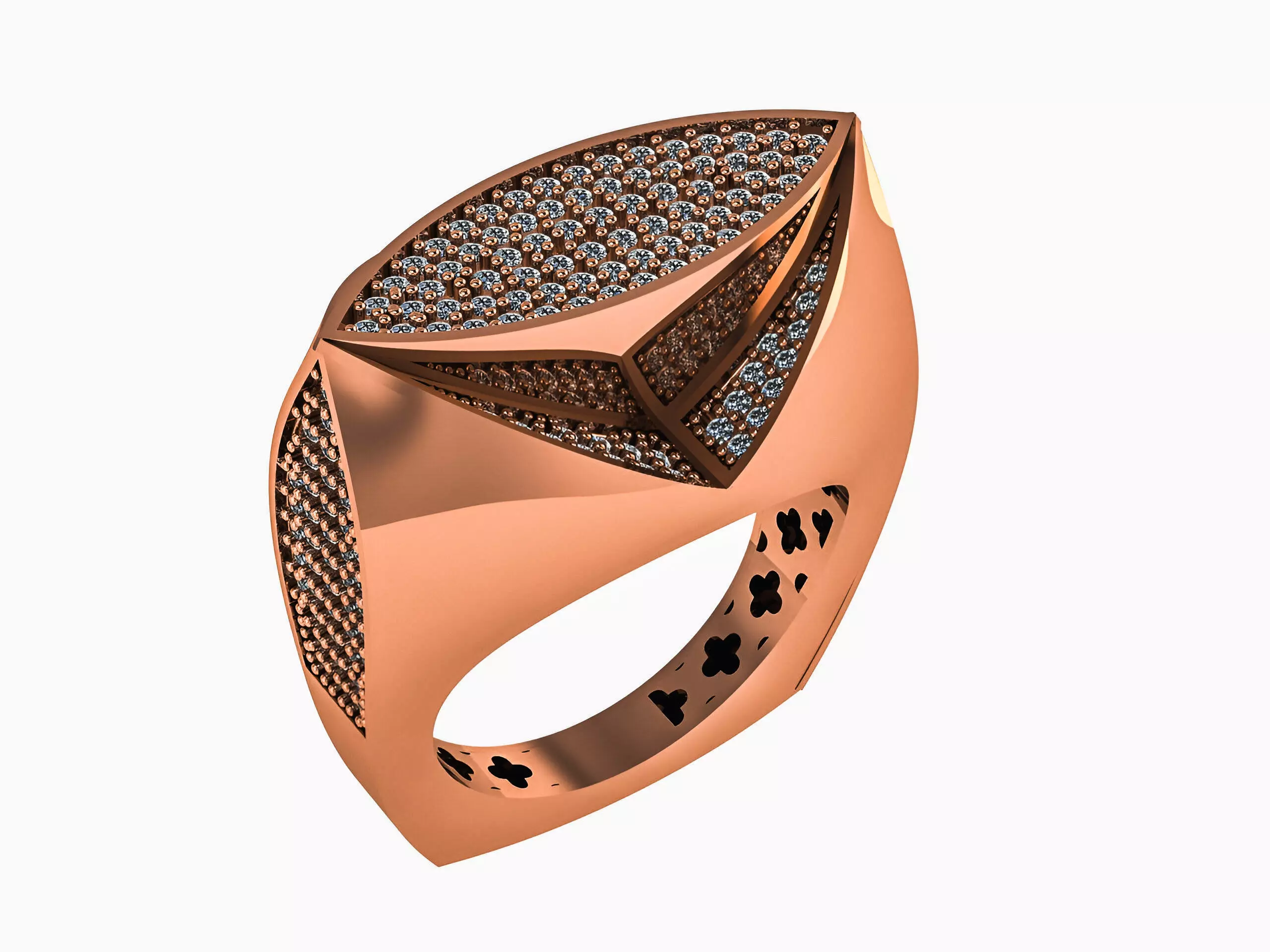 High Jewelry Italian Cocktail Diamond Ring 3D print model_0
