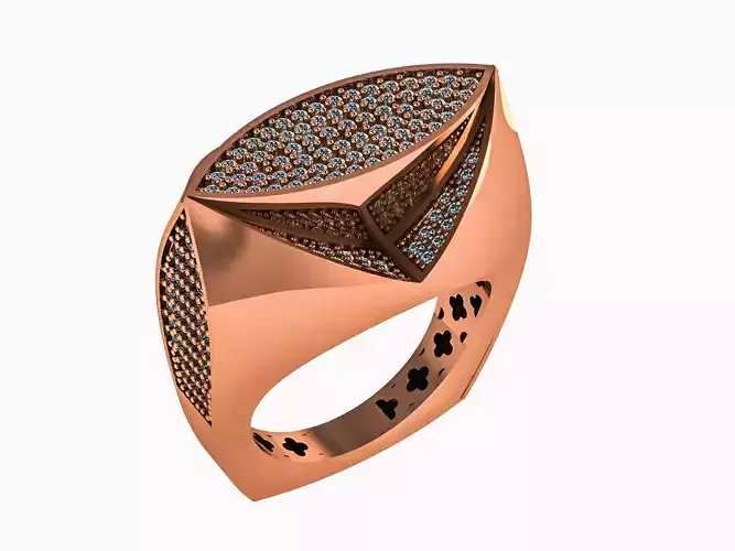 High Jewelry Italian Cocktail Diamond Ring 3D print model High Jewelry Italian Cocktail Diamond Ring 3D print model