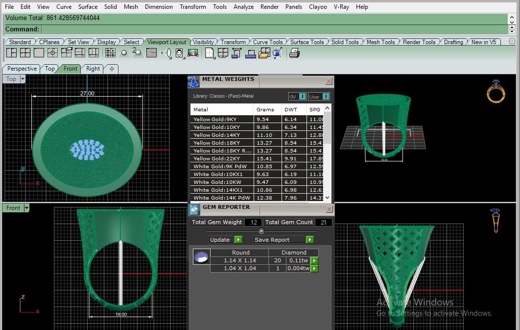 Colosseum High Jewelry Italian Cocktail Diamond Ring 3D print model_3