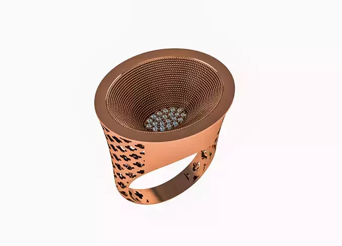 Colosseum High Jewelry Italian Cocktail Diamond Ring 3D print model Colosseum High Jewelry Italian Cocktail Diamond Ring 3D print model