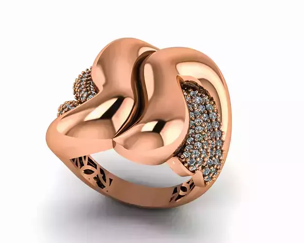 Waveline High Jewelry Italian Cocktail Diamond Ring