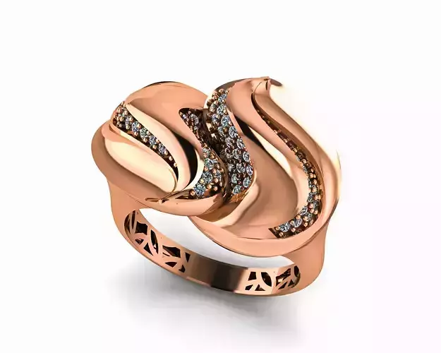 Vortex High Jewelry Italian Cocktail Diamond Ring