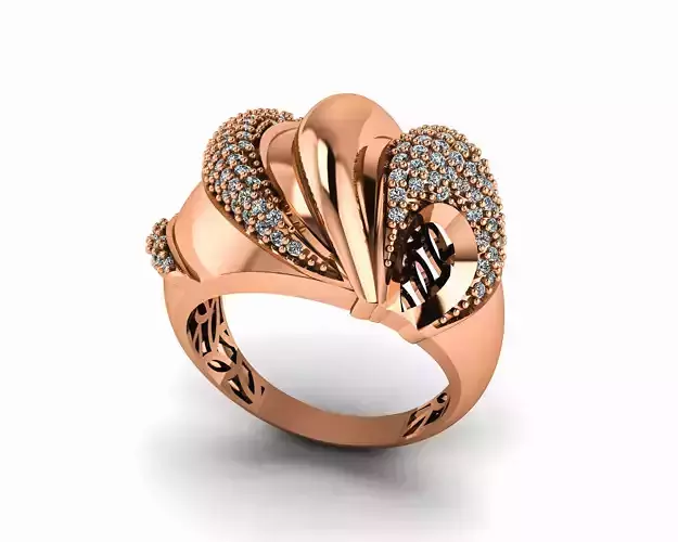 Waveline High Jewelry Italian Cocktail Diamond Ring