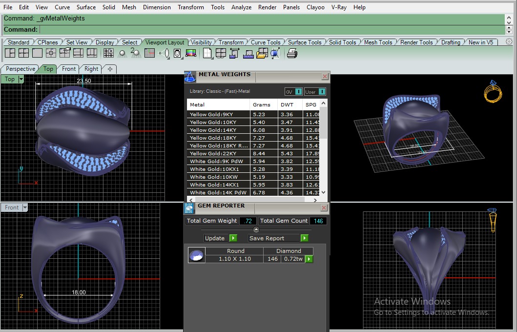 Blooming Flower High Jewelry Italian Cocktail Diamond Ring 3D print model_3