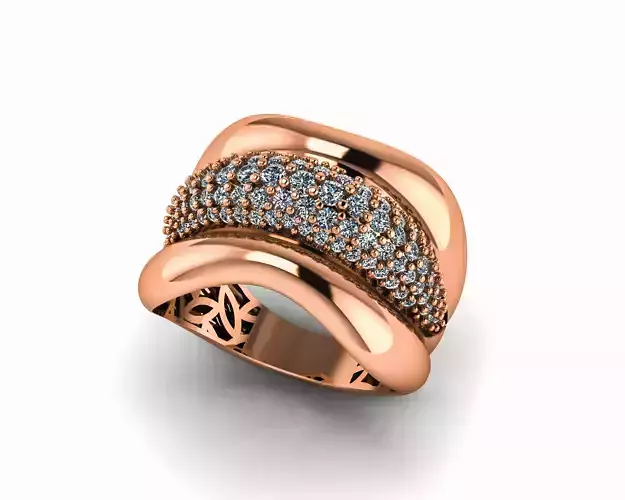 High Jewelry Italian Cocktail Diamond Ring