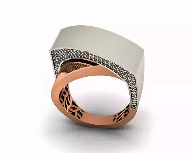 Dual Belt High Jewelry Italian Cocktail Diamond Ring