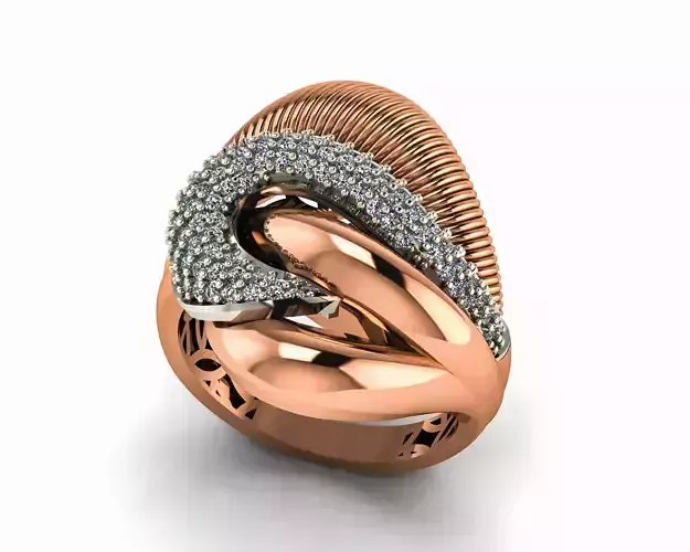 High Jewelry Italian Cocktail Diamond Ring